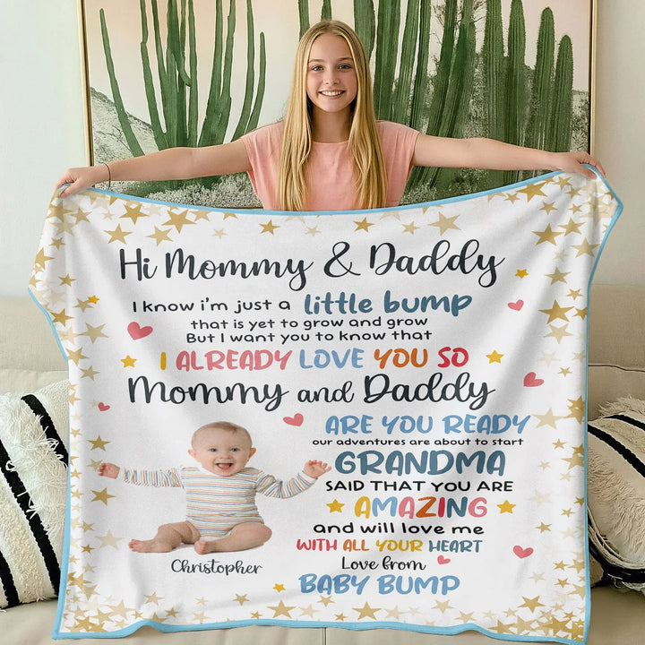 I Know I'm Just A Little Bump Custom Bamboo Blanket