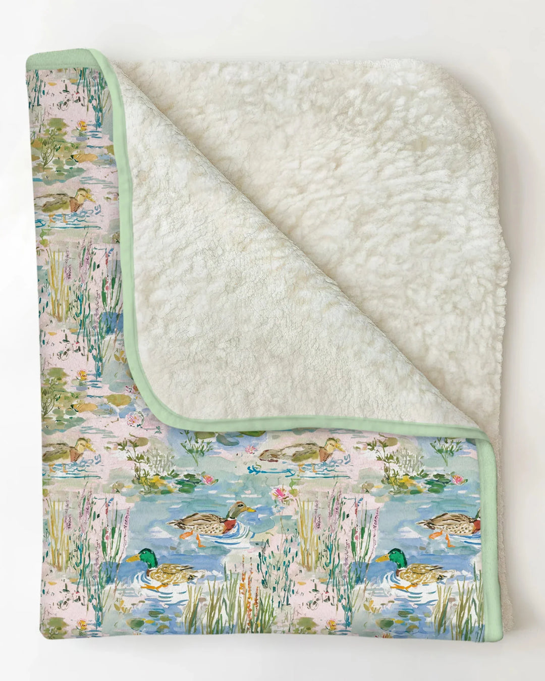 Watercolor Mallard Duck Bamboo Blanket