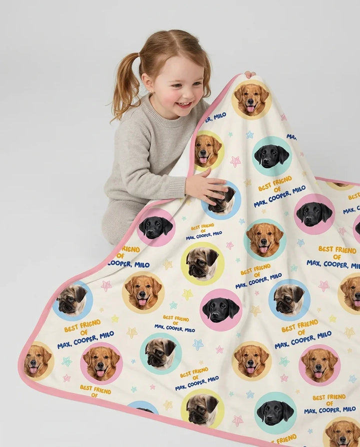 Best Friend Custom Name And Pet Photos Bamboo Blanket