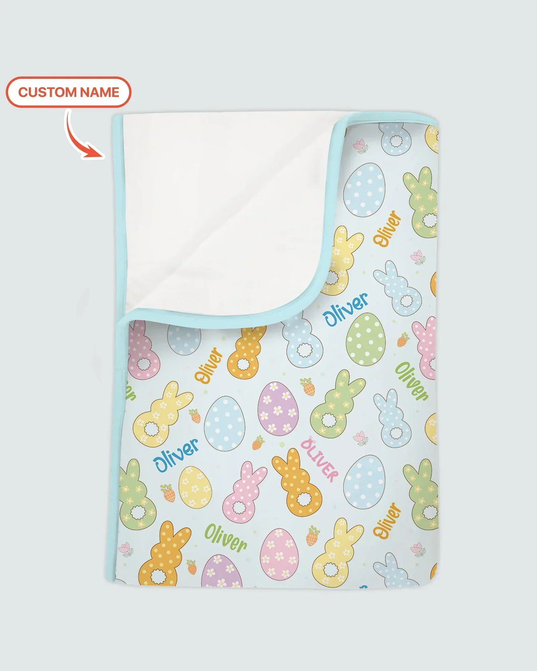 Custom Name Spring Pastel Easter Bamboo Blanket