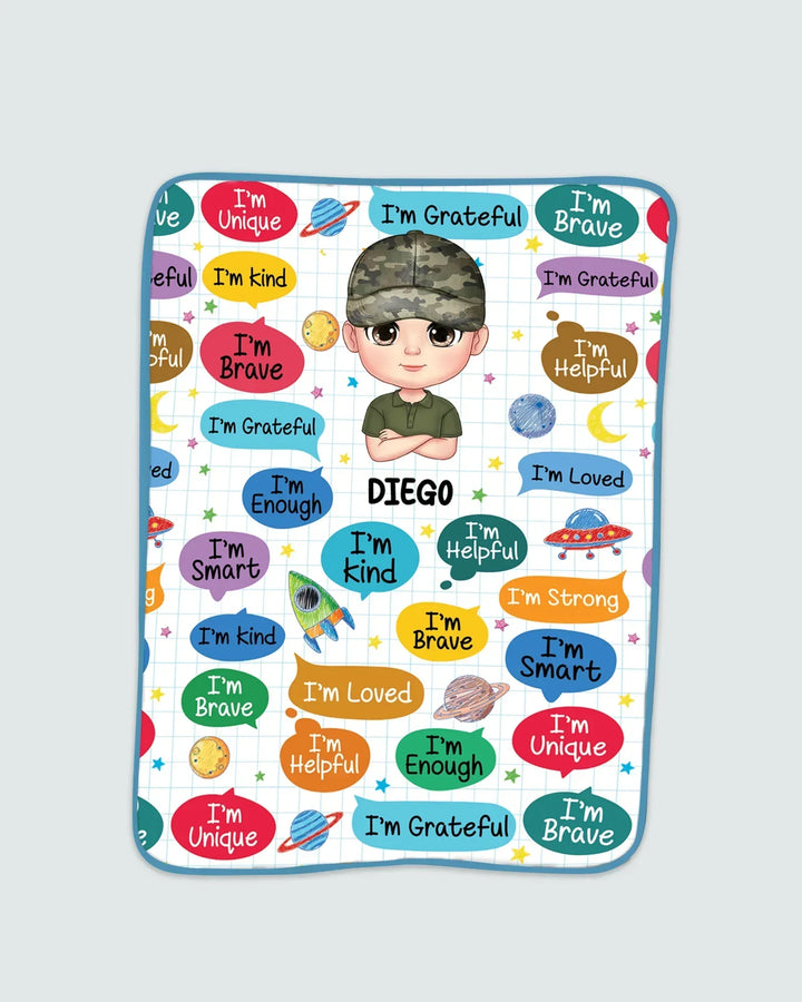 Personalized I'm Kind I'm Brave Bamboo Blanket