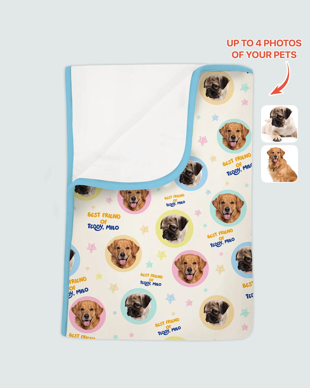 Best Friend Custom Name And Pet Photos Bamboo Blanket