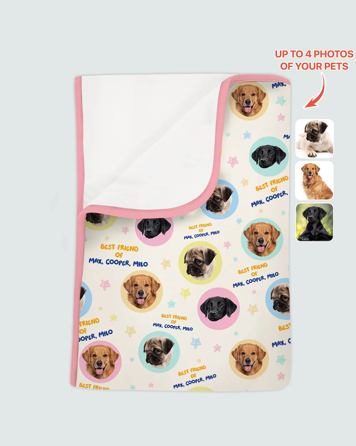 Best Friend Custom Name And Pet Photos Bamboo Blanket