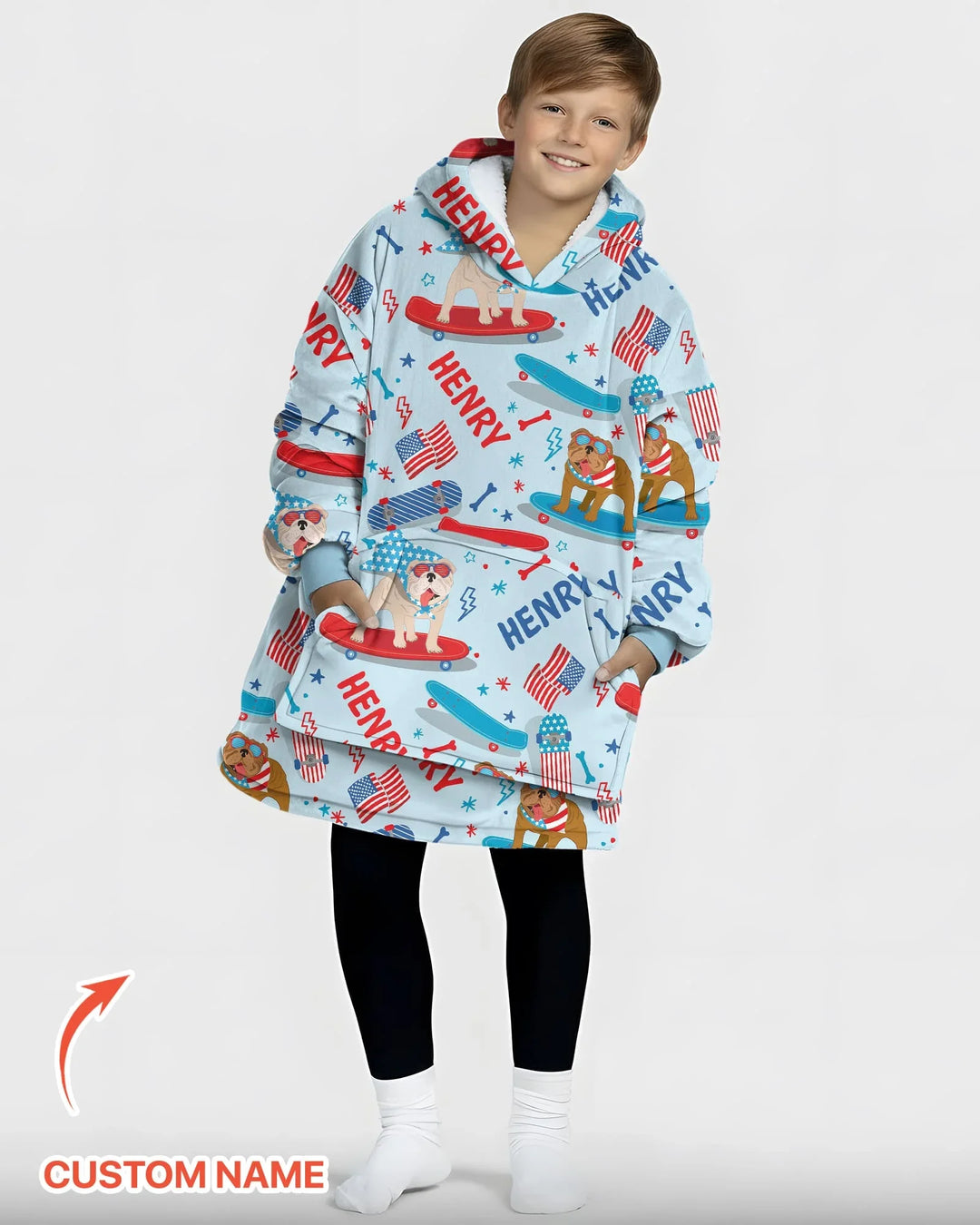 Joyful American Skates Custom Bamboo Blanket Hoodie