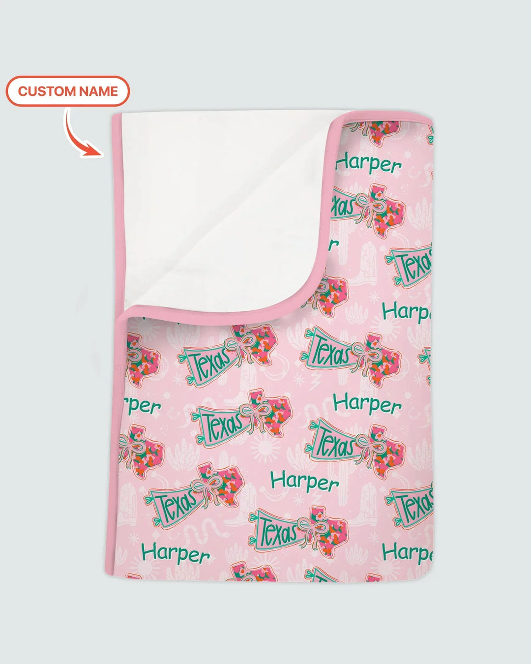 Custom Name Preppy Texas Charm Bamboo Blanket