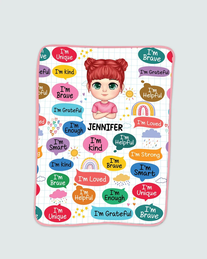 Personalized I'm Kind I'm Brave Bamboo Blanket