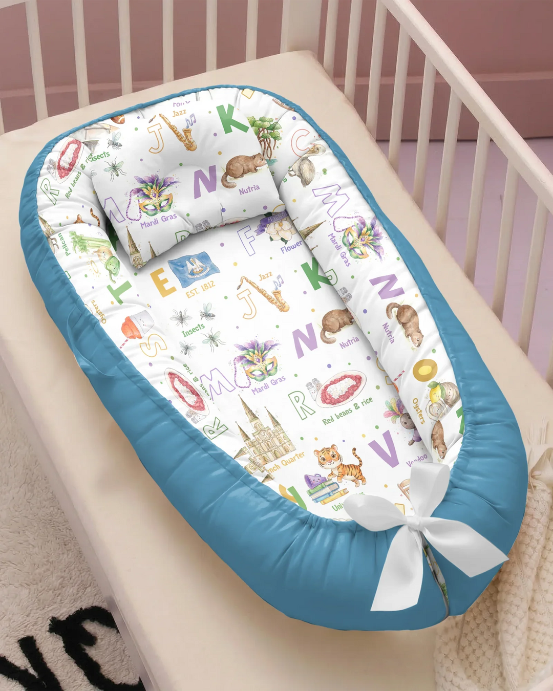 Alphabet of Lousiana Bamboo Baby Nest Bed