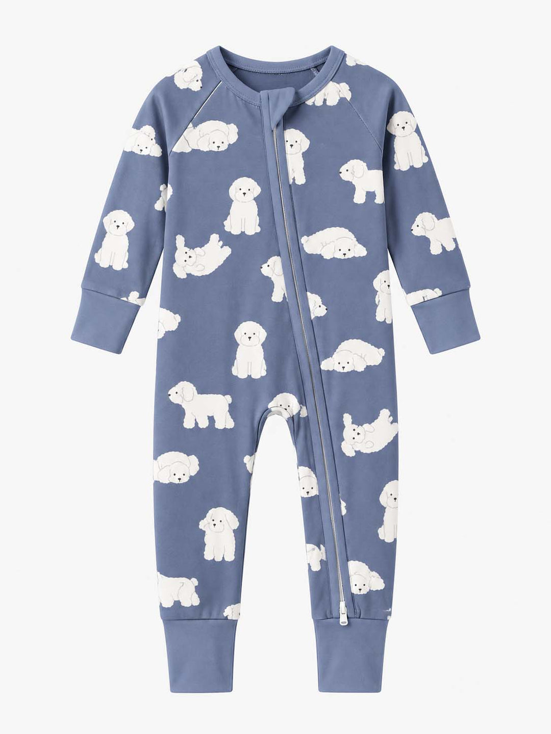 Blue Cozy White Poodle Bamboo Convertible Zippy