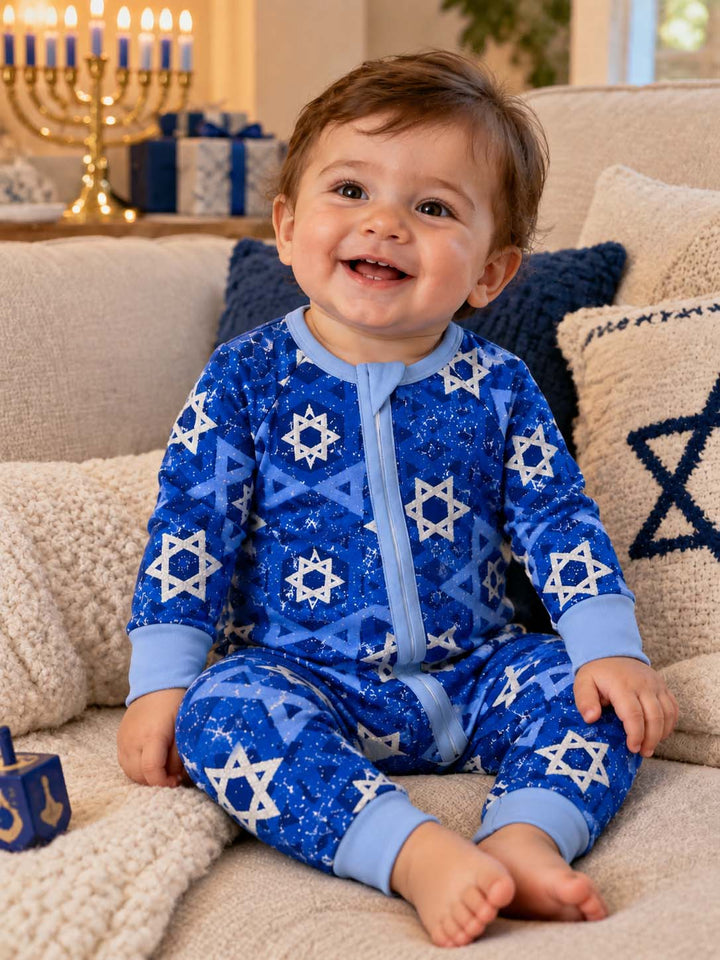 Blue Star of David Bamboo Convertible Zippy