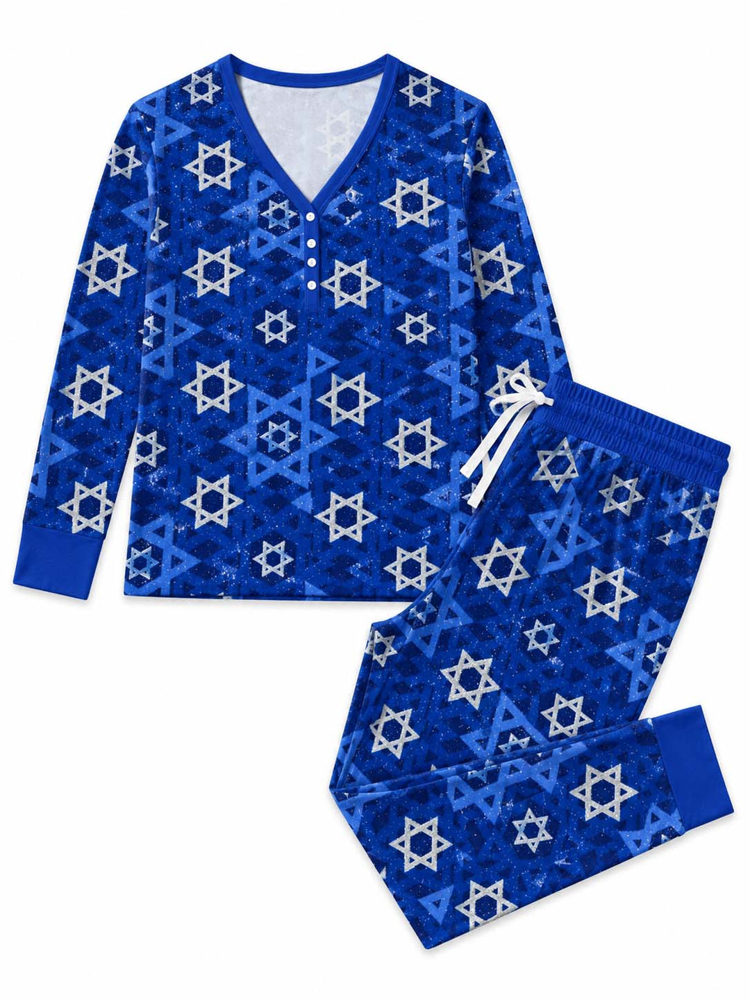 Blue Star of David Bamboo Women Pajama Set