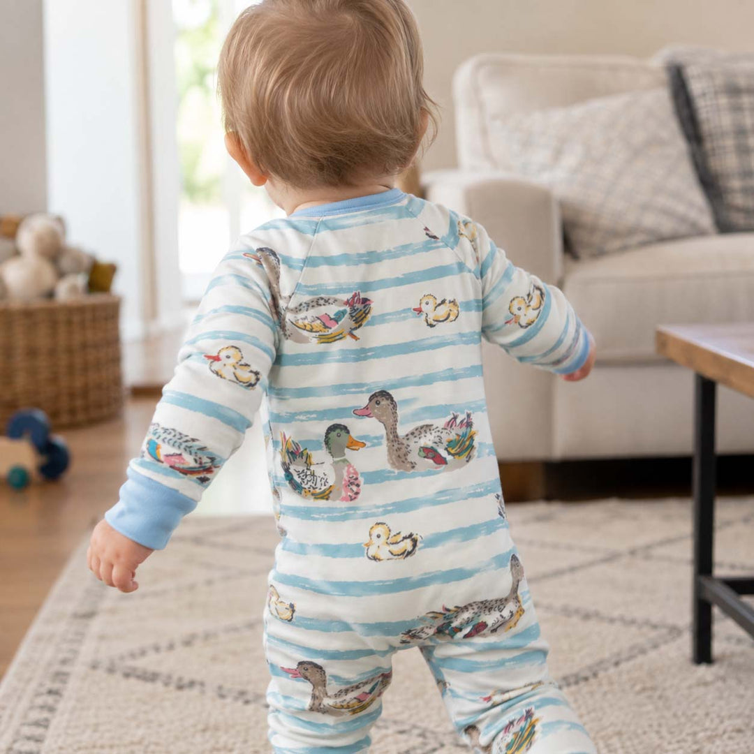 Blue Stripe Duck Family Bamboo Convertible Zippy