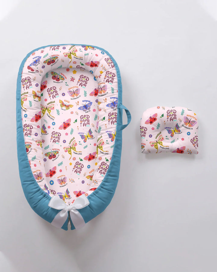 God says I am Butterfly Bamboo Baby Nest Bed