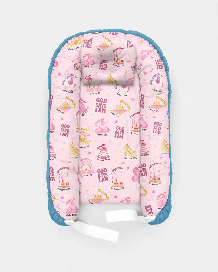 God Says I Am Girl Bamboo Baby Nest Bed