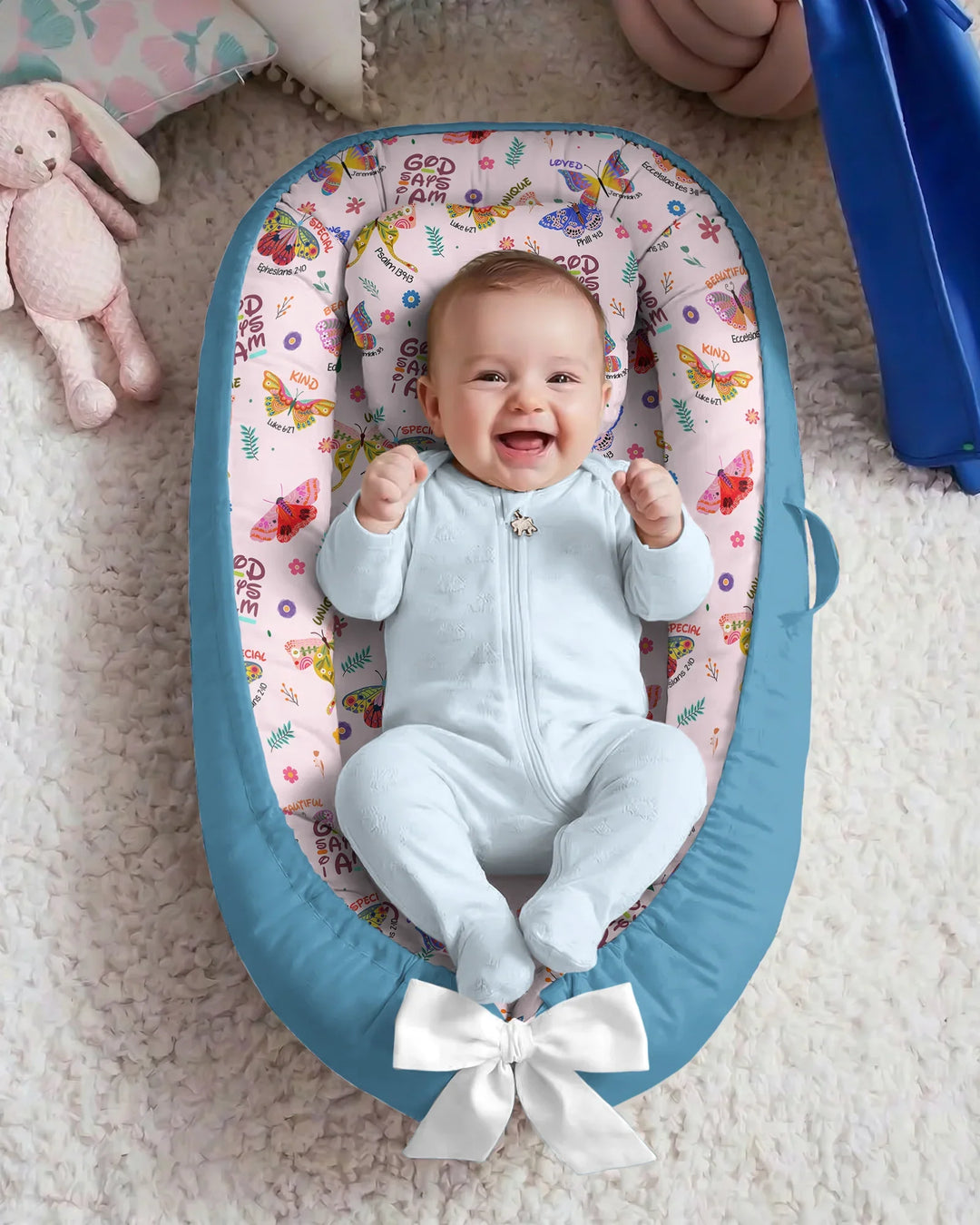 God says I am Butterfly Bamboo Baby Nest Bed