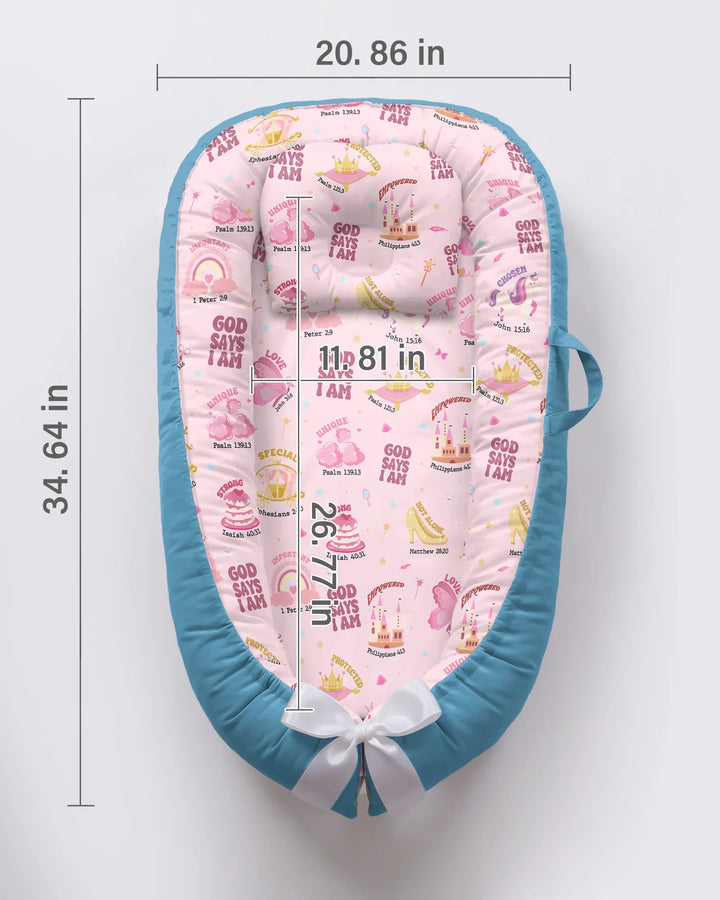 God Says I Am Girl Bamboo Baby Nest Bed