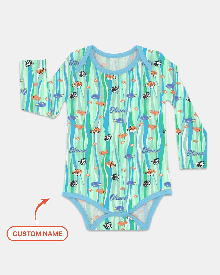 Custom Name Summer Beach Bamboo Bodysuit