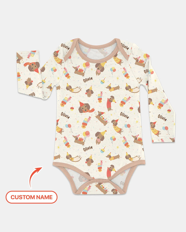 Dachshund Birthday Bamboo Bodysuit