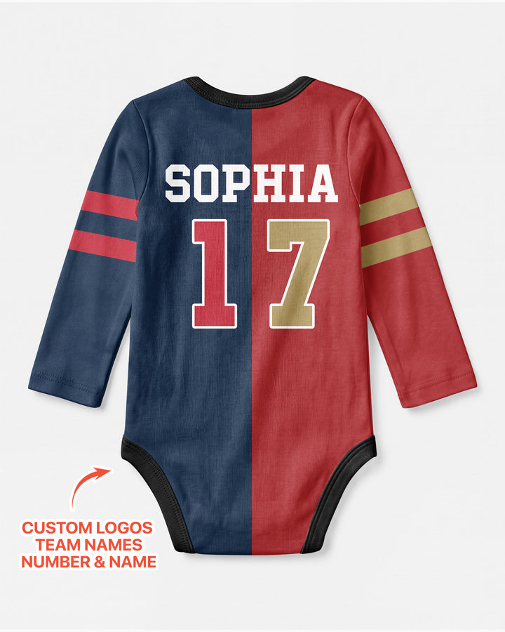 Football Rivalry Family Personalized Bamboo Bodysuit