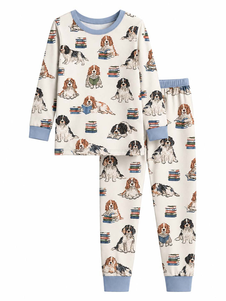 Book Lover Cavalier Spaniel Bamboo Two Piece Long Sleeve Pajama Set