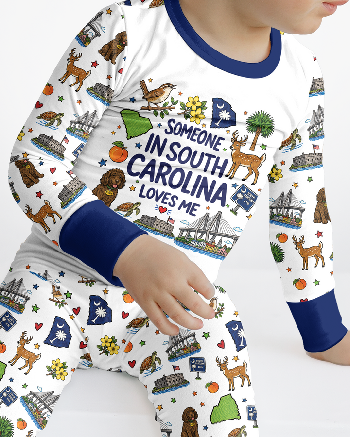 Someone in South Carolina Loves Me Bamboo Two Piece Long Sleeve Pajama Set