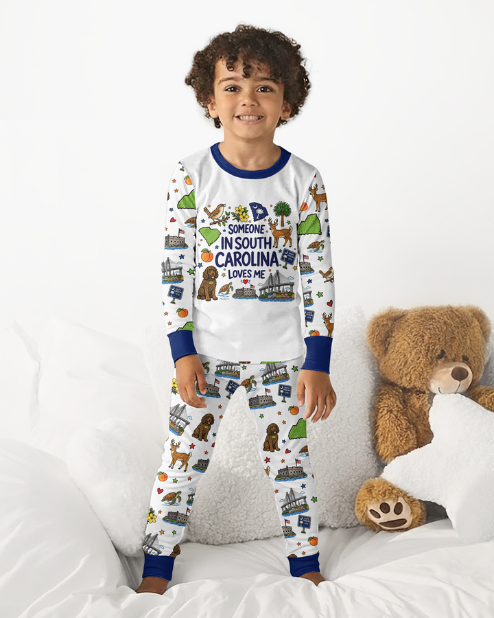 Someone in South Carolina Loves Me Bamboo Two Piece Long Sleeve Pajama Set