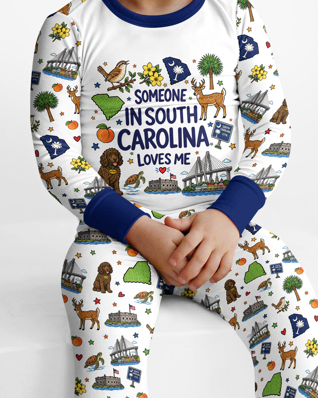 Someone in South Carolina Loves Me Bamboo Two Piece Long Sleeve Pajama Set