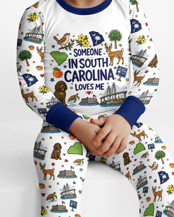 Someone in South Carolina Loves Me Bamboo Two Piece Long Sleeve Pajama Set