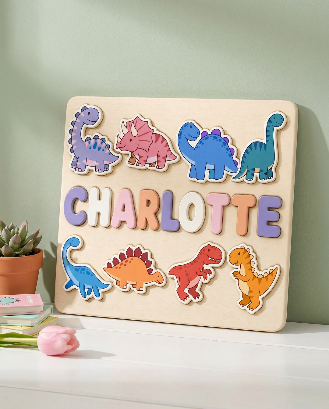 Personalized Dinosaur Wooden Puzzle