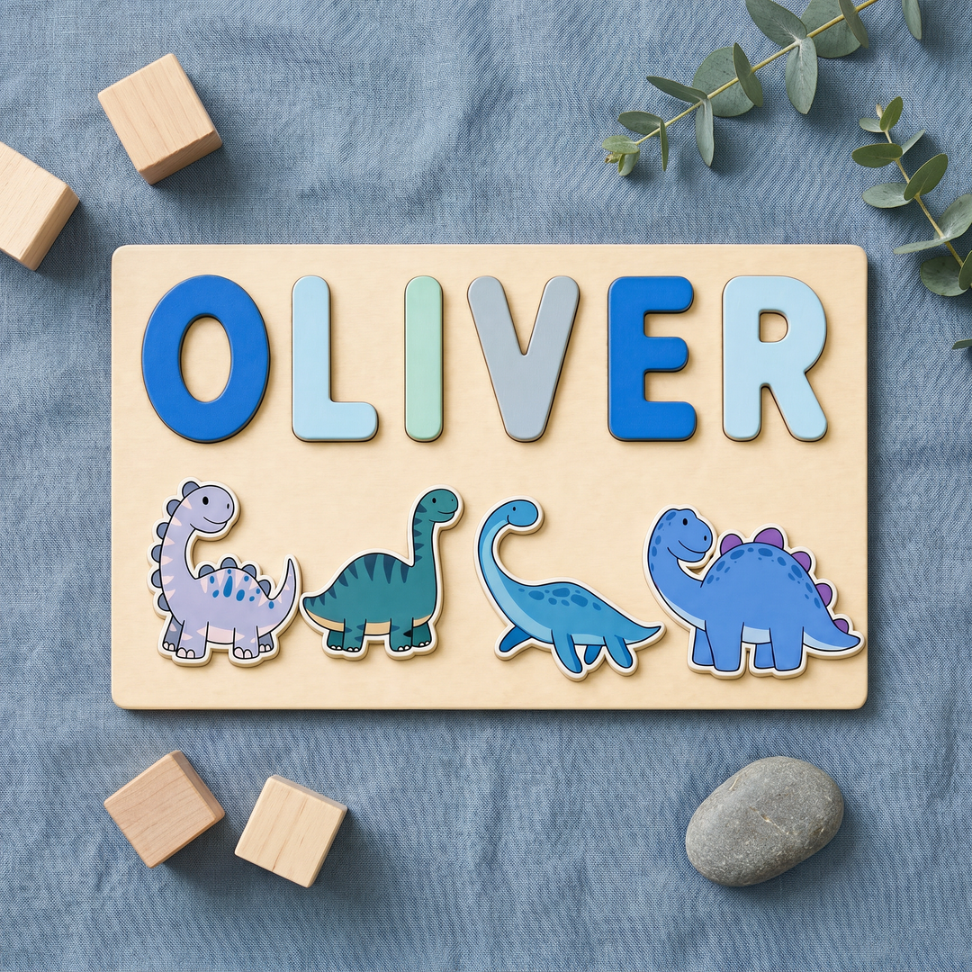 Personalized Dinosaur Wooden Puzzle
