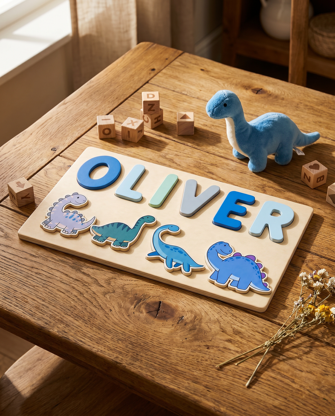 Personalized Dinosaur Wooden Puzzle