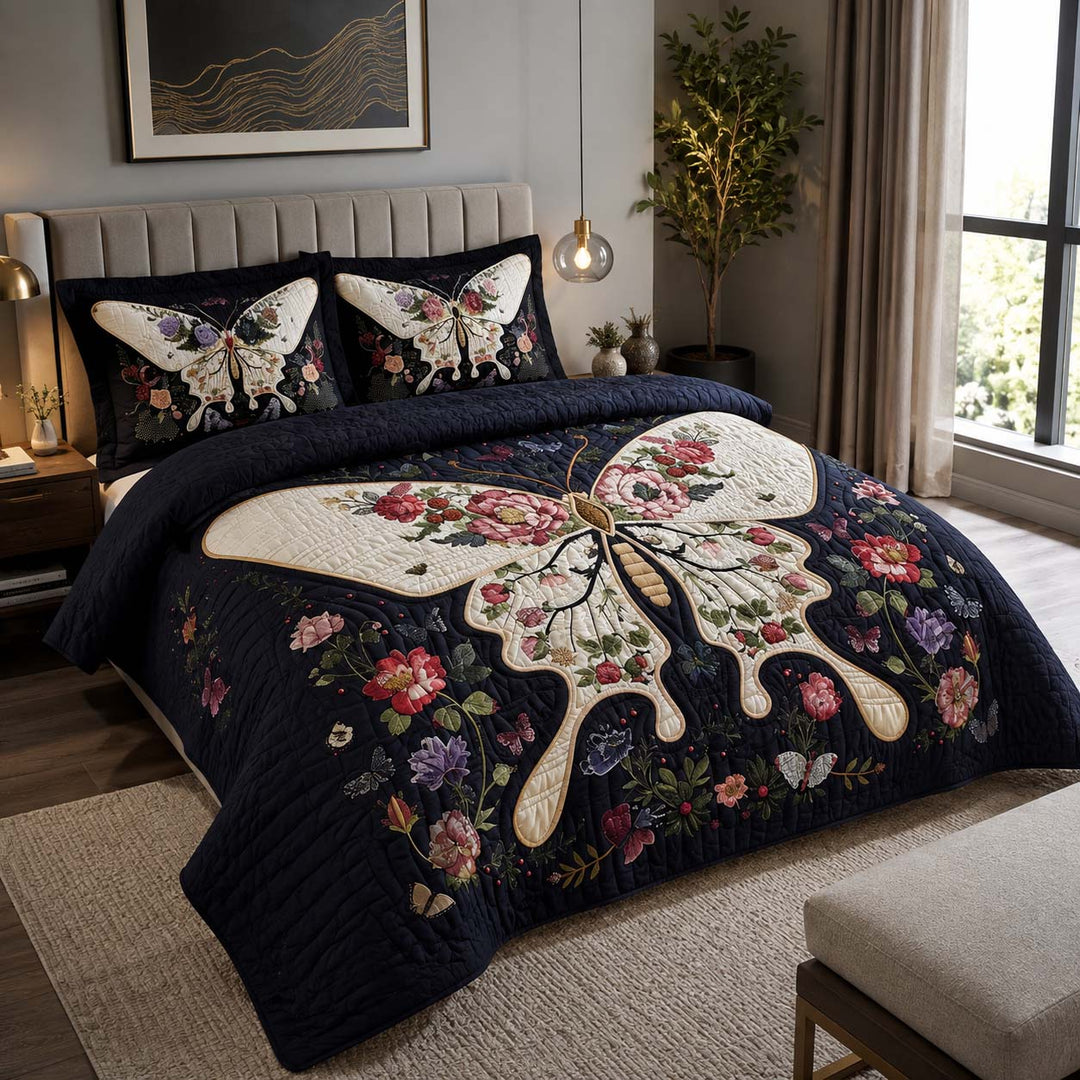 Butterfly Gentle Grace Bamboo Quilt Bedding Set