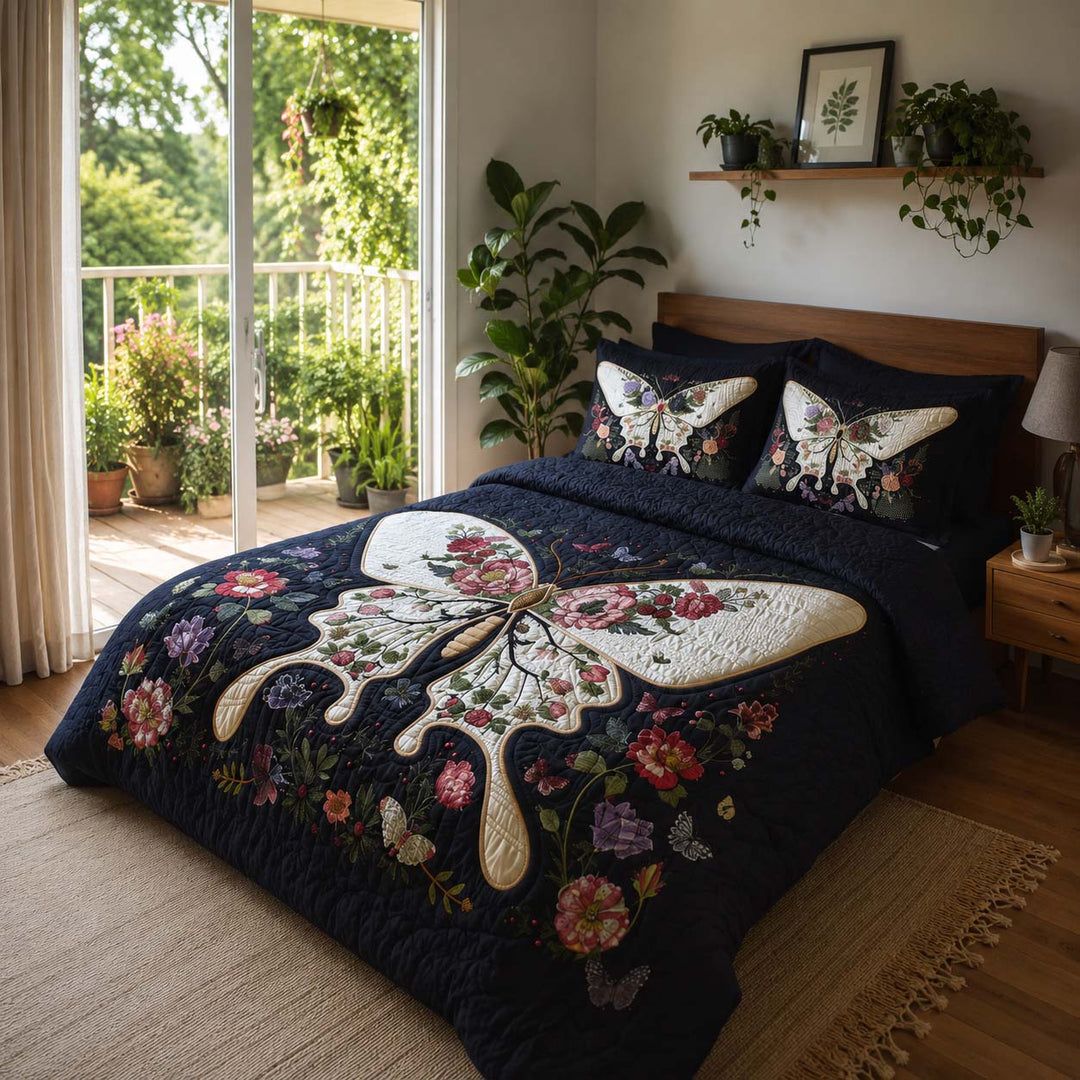 Butterfly Gentle Grace Bamboo Quilt Bedding Set