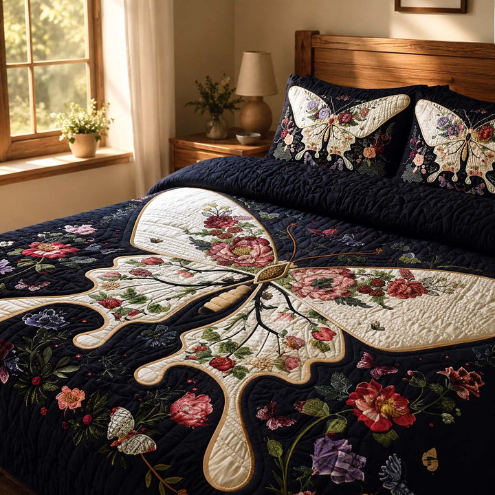 Butterfly Gentle Grace Bamboo Quilt Bedding Set