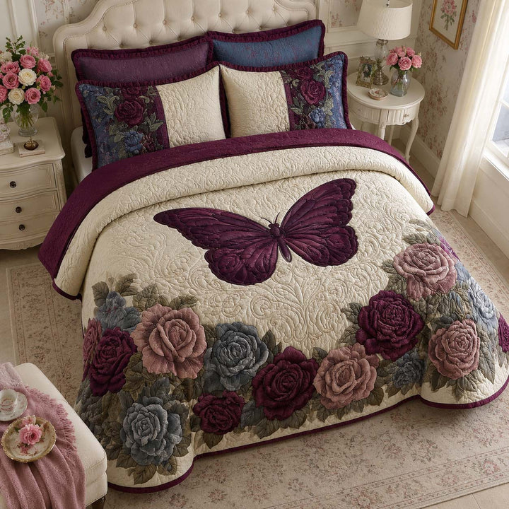 Butterfly Haven Bamboo Quilt Bedding Set