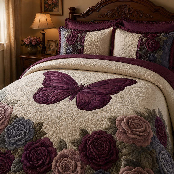 Butterfly Haven Bamboo Quilt Bedding Set
