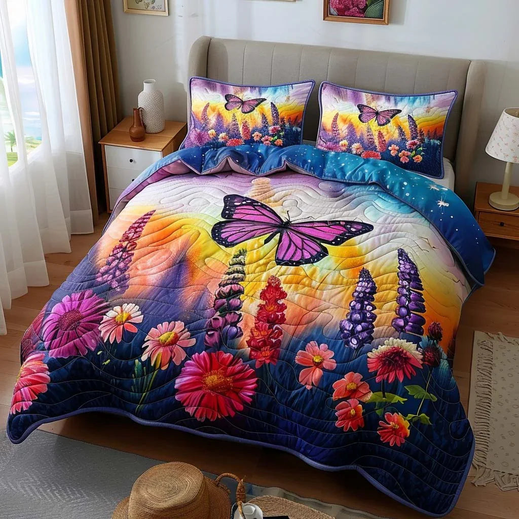Butterfly Soft Sunshine Bamboo Quilt Bedding Set