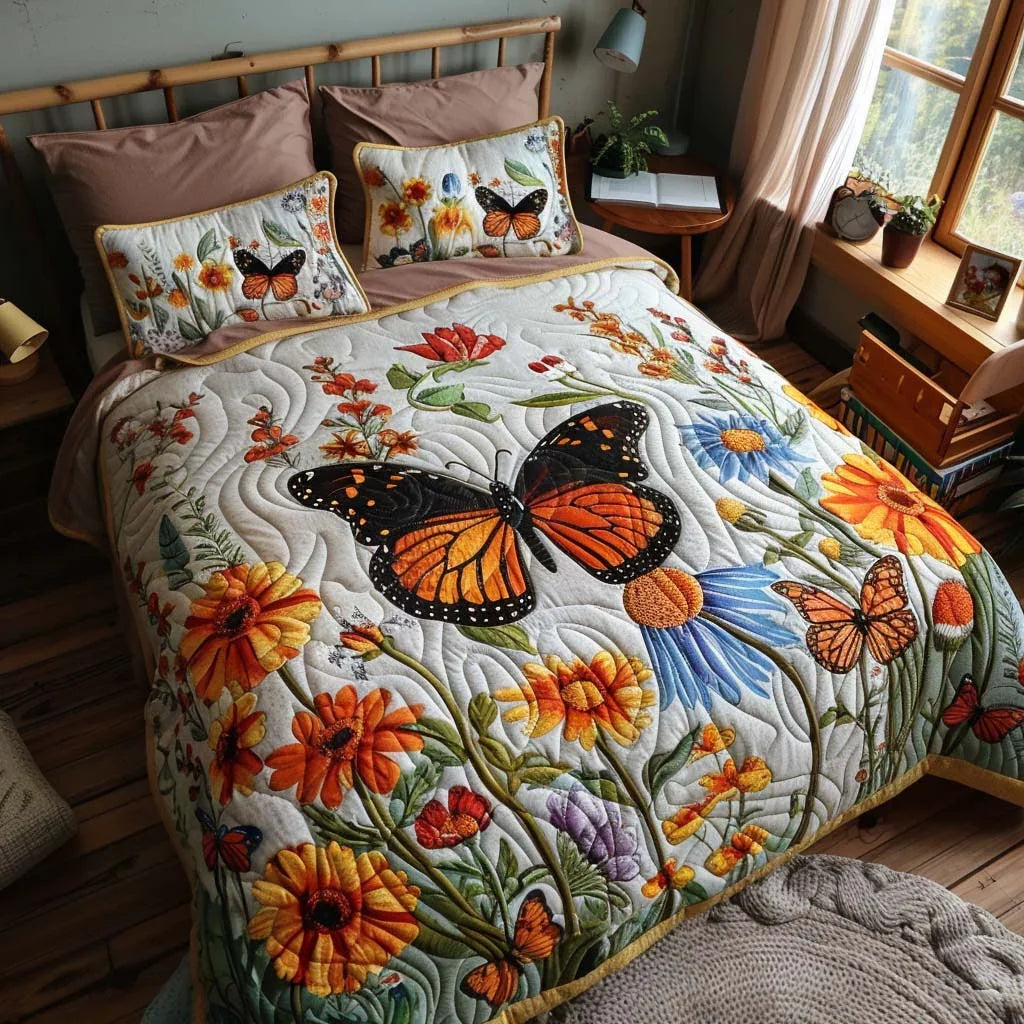 Butterfly Sunny Fields Bamboo Quilt Bedding Set