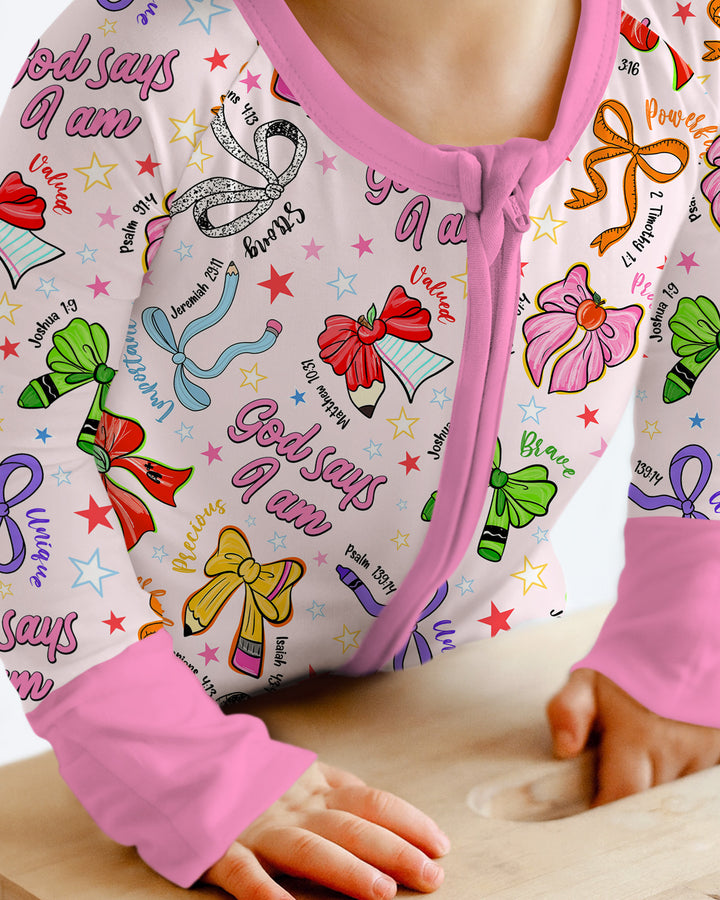 Pencil Bows God Says I Am Bamboo Convertible Zippy