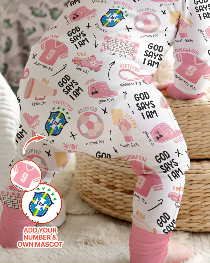 Personalized God Says I Am SOCCER Bamboo Convertible Zippy