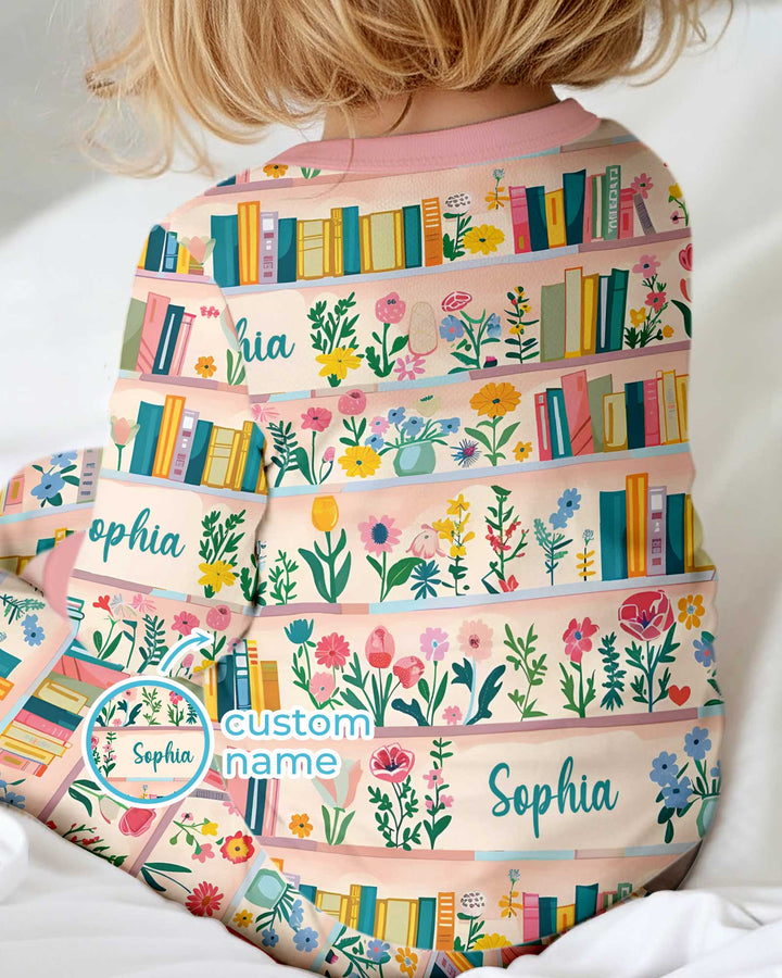 Personalized Book Lover Bamboo Two Piece Long Sleeve Pajama Set