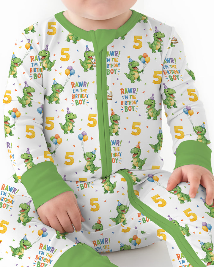 Personalized Dinosaur Birthday Boy Bamboo Convertible Zippy