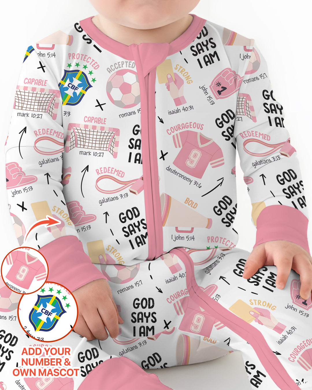 Personalized God Says I Am SOCCER Bamboo Convertible Zippy