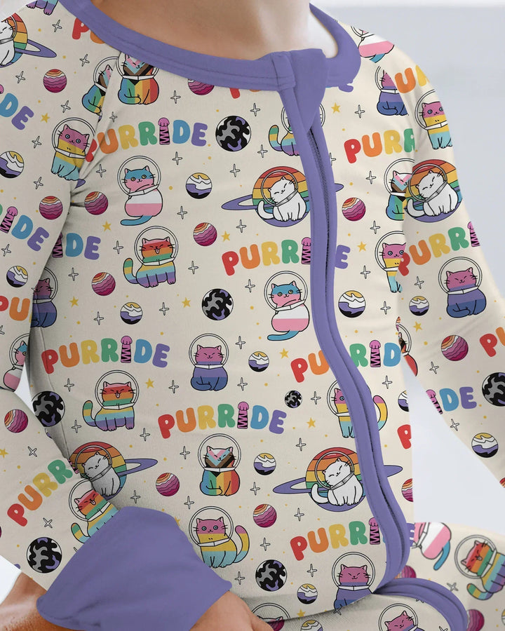 Rainbow Space Cats Family Matching Bamboo Convertible Zippy