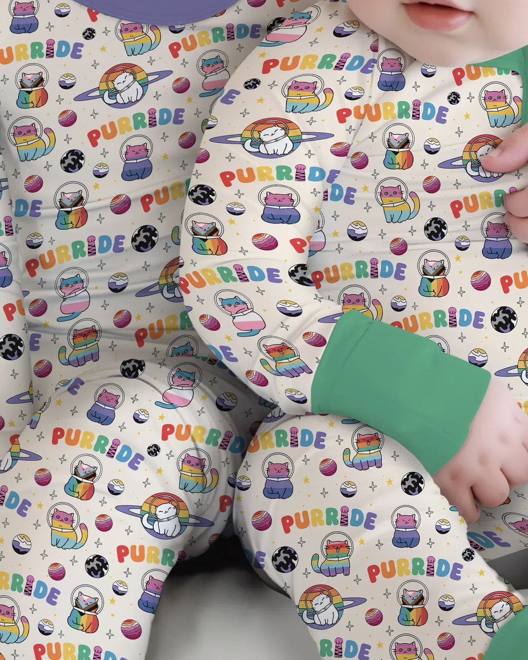 Rainbow Space Cats Family Matching Bamboo Convertible Zippy