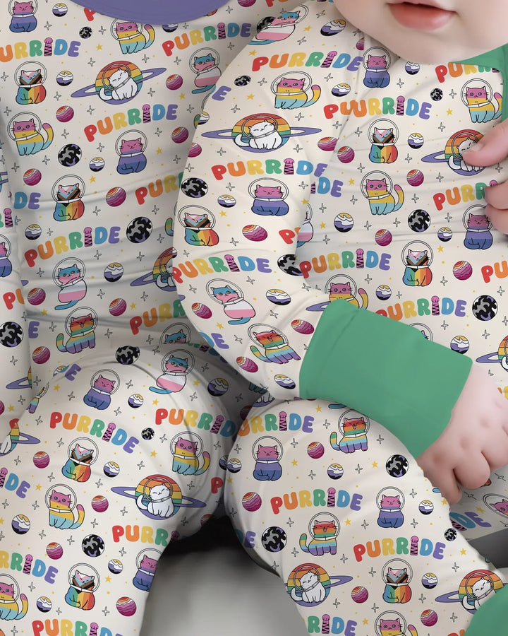 Rainbow Space Cats Family Matching Bamboo Convertible Zippy