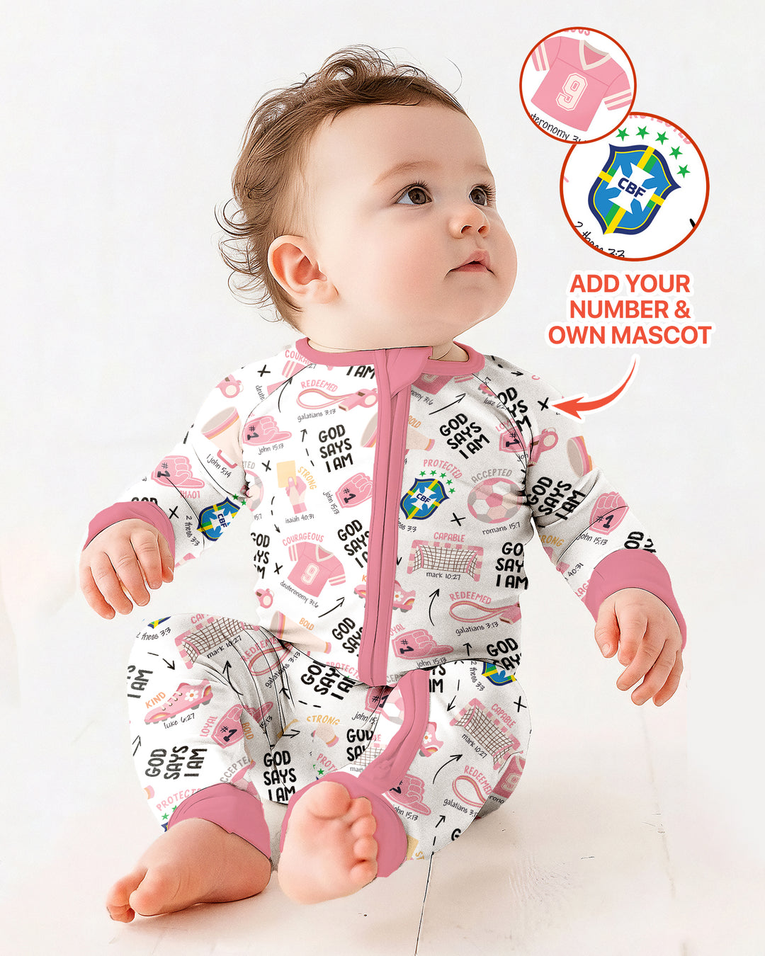 Personalized God Says I Am SOCCER Bamboo Convertible Zippy