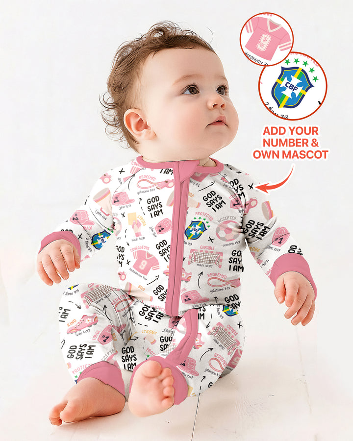 Personalized God Says I Am SOCCER Bamboo Convertible Zippy