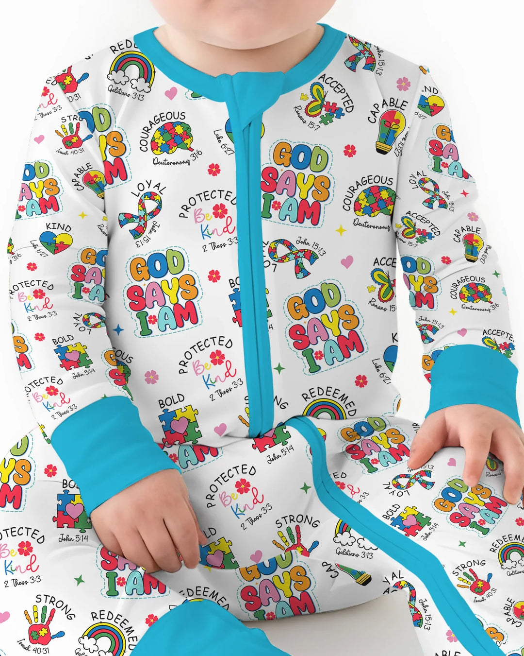 God Says I Am Autism Awareness Bamboo Convertible Zippy