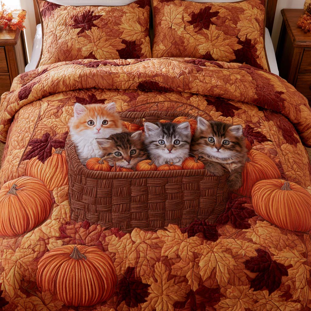 Calm Cat Comfort Bamboo Quilt Bedding Set