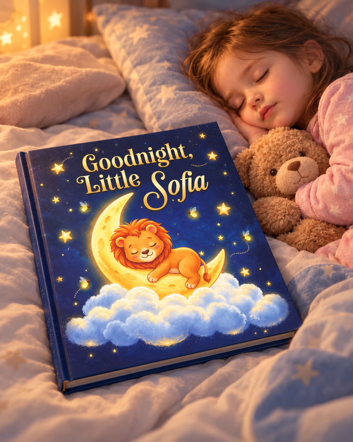 Personalized Goodnight Storybook, Custom Name Bedtime Book, Newborn Keepsake, 1st Birthday Gift
